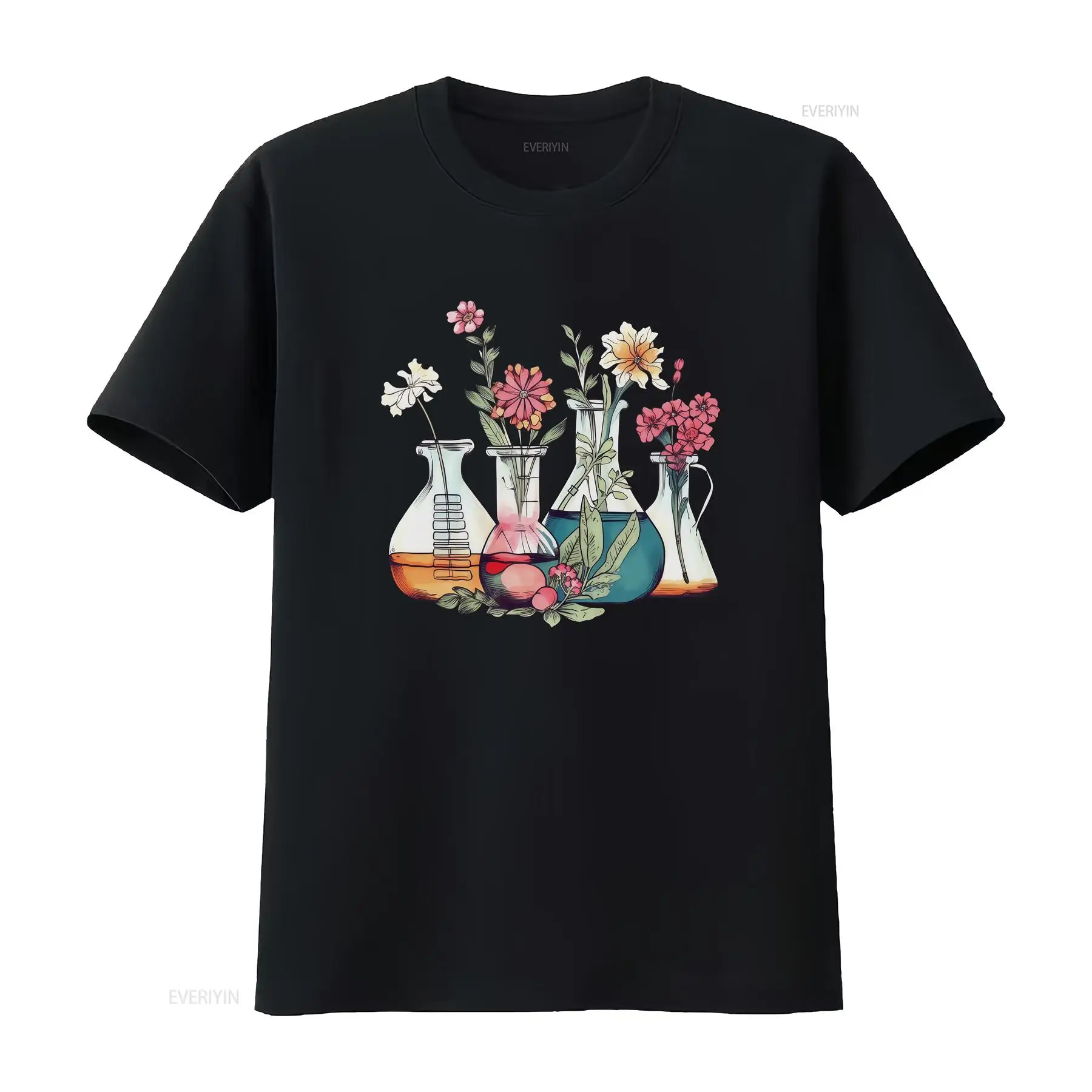 Medical Lab Tech - Labor-T-Shirt mit Blumenmuster, Bechergläser, Chemie, Labor,